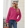 Zeagoo Sweaters for Women Cotton Loose Fit Chunky Knit Casual Fall Outfits(Rose)