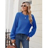 Zeagoo Sweaters for Women Cotton Loose Fit Chunky Knit Casual Fall Outfits(Sky Blue)