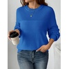 Zeagoo Sweaters for Women Cotton Loose Fit Chunky Knit Casual Fall Outfits(Sky Blue)