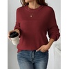 Zeagoo Sweaters for Women Cotton Loose Fit Chunky Knit Casual Fall Outfits(Wine Red)