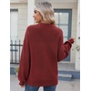 Zeagoo Sweaters for Women Cotton Loose Fit Chunky Knit Casual Fall Outfits(Wine Red)