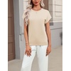 Zeagoo Sweaters for Women Tops Short Sleeve Crewneck Basic Fashion Clothing(Apricot)