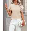 Zeagoo Sweaters for Women Tops Short Sleeve Crewneck Basic Fashion Clothing(Apricot)