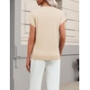 Zeagoo Sweaters for Women Tops Short Sleeve Crewneck Basic Fashion Clothing(Apricot)
