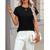 Zeagoo Sweaters for Women Tops Short Sleeve Crewneck Basic Fashion Clothing(Black)
