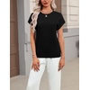 Zeagoo Sweaters for Women Tops Short Sleeve Crewneck Basic Fashion Clothing(Black)