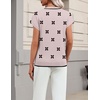 Zeagoo Sweaters for Women Tops Short Sleeve Crewneck Basic Fashion Clothing(Black Floral-jh455)