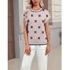 Zeagoo Sweaters for Women Tops Short Sleeve Crewneck Basic Fashion Clothing(Black Floral-jh455)