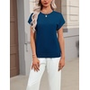 Zeagoo Sweaters for Women Tops Short Sleeve Crewneck Basic Fashion Clothing(Dark Blue)