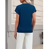 Zeagoo Sweaters for Women Tops Short Sleeve Crewneck Basic Fashion Clothing(Dark Blue)