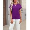 Zeagoo Sweaters for Women Tops Short Sleeve Crewneck Basic Fashion Clothing(Dark Purple)