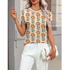 Zeagoo Sweaters for Women Tops Short Sleeve Crewneck Basic Fashion Clothing(Floral Apricot-sf167)