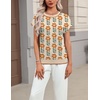 Zeagoo Sweaters for Women Tops Short Sleeve Crewneck Basic Fashion Clothing(Floral Apricot-sf167)
