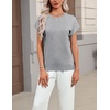 Zeagoo Sweaters for Women Tops Short Sleeve Crewneck Basic Fashion Clothing(Gray)