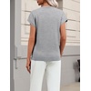 Zeagoo Sweaters for Women Tops Short Sleeve Crewneck Basic Fashion Clothing(Gray)