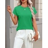 Zeagoo Sweaters for Women Tops Short Sleeve Crewneck Basic Fashion Clothing(Green)