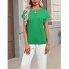 Zeagoo Sweaters for Women Tops Short Sleeve Crewneck Basic Fashion Clothing(Green)