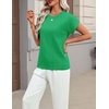 Zeagoo Sweaters for Women Tops Short Sleeve Crewneck Basic Fashion Clothing(Green)