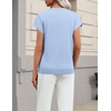 Zeagoo Sweaters for Women Tops Short Sleeve Crewneck Basic Fashion Clothing(Light Blue)