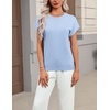 Zeagoo Sweaters for Women Tops Short Sleeve Crewneck Basic Fashion Clothing(Light Blue)