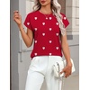 Zeagoo Sweaters for Women Tops Short Sleeve Crewneck Basic Fashion Clothing(Love Print-red Ax71)