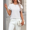 Zeagoo Sweaters for Women Tops Short Sleeve Crewneck Basic Fashion Clothing(White)