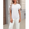 Zeagoo Sweaters for Women Tops Short Sleeve Crewneck Basic Fashion Clothing(White)