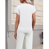 Zeagoo Sweaters for Women Tops Short Sleeve Crewneck Basic Fashion Clothing(White)