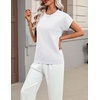 Zeagoo Sweaters for Women Tops Short Sleeve Crewneck Basic Fashion Clothing(White)