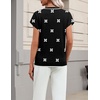 Zeagoo Sweaters for Women Tops Short Sleeve Crewneck Basic Fashion Clothing(White Floral-black Jh454)