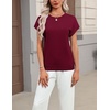 Zeagoo Sweaters for Women Tops Short Sleeve Crewneck Basic Fashion Clothing(Wine Red)