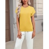 Zeagoo Sweaters for Women Tops Short Sleeve Crewneck Basic Fashion Clothing(Yellow)