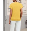 Zeagoo Sweaters for Women Tops Short Sleeve Crewneck Basic Fashion Clothing(Yellow)