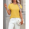 Zeagoo Sweaters for Women Tops Short Sleeve Crewneck Basic Fashion Clothing(Yellow)