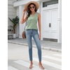 Zeagoo Tank Top for Women V Neck Loose Fit Sleeveless Summer Tops Shirts(01 Green Flowers)