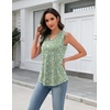 Zeagoo Tank Top for Women V Neck Loose Fit Sleeveless Summer Tops Shirts(01 Green Flowers)