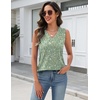 Zeagoo Tank Top for Women V Neck Loose Fit Sleeveless Summer Tops Shirts(01 Green Flowers)
