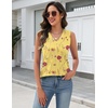 Zeagoo Tank Top for Women V Neck Loose Fit Sleeveless Summer Tops Shirts(01 Yellow Flowers)