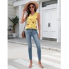 Zeagoo Tank Top for Women V Neck Loose Fit Sleeveless Summer Tops Shirts(01 Yellow Flowers)