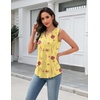 Zeagoo Tank Top for Women V Neck Loose Fit Sleeveless Summer Tops Shirts(01 Yellow Flowers)