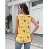 Zeagoo Tank Top for Women V Neck Loose Fit Sleeveless Summer Tops Shirts(01 Yellow Flowers)