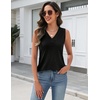 Zeagoo Tank Top for Women V Neck Loose Fit Sleeveless Summer Tops Shirts(A – Black)