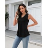 Zeagoo Tank Top for Women V Neck Loose Fit Sleeveless Summer Tops Shirts(A – Black)