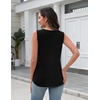 Zeagoo Tank Top for Women V Neck Loose Fit Sleeveless Summer Tops Shirts(A – Black)