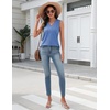 Zeagoo Tank Top for Women V Neck Loose Fit Sleeveless Summer Tops Shirts(A – Blue)