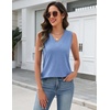 Zeagoo Tank Top for Women V Neck Loose Fit Sleeveless Summer Tops Shirts(A – Blue)