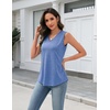 Zeagoo Tank Top for Women V Neck Loose Fit Sleeveless Summer Tops Shirts(A – Blue)