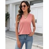Zeagoo Tank Top for Women V Neck Loose Fit Sleeveless Summer Tops Shirts(A – Coral)