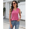 Zeagoo Tank Top for Women V Neck Loose Fit Sleeveless Summer Tops Shirts(A – Hot Pink)