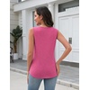 Zeagoo Tank Top for Women V Neck Loose Fit Sleeveless Summer Tops Shirts(A – Hot Pink)